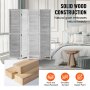 VEVOR Wood Room Divider, 4 Panel Folding Privacy Screen, 66.9 Inches Tall Indoor Wooden Partition, Portable Decoration Screen, for Room Separation, Home, Office, Restaurant & Bedroom (Light Grey)