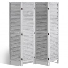 VEVOR Wood Room Divider, 4 Panel Folding Privacy Screen, 66.9 Inches Tall Indoor Wooden Partition, Portable Decoration Screen, for Room Separation, Home, Office, Restaurant & Bedroom (Light Grey)