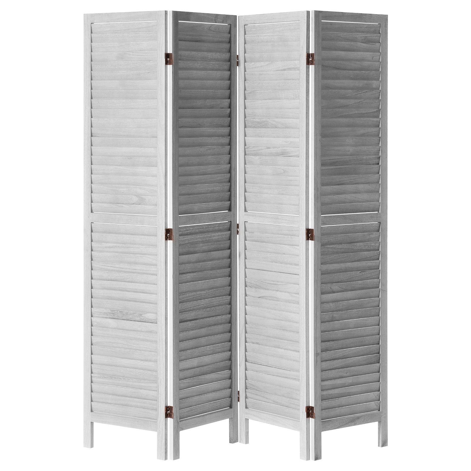 VEVOR Wood Room Divider, 4 Panel Folding Privacy Screen, 66.9 Inches Tall Indoor Wooden Partition, Portable Decoration Screen, for Room Separation, Home, Office, Restaurant & Bedroom (Light Grey)