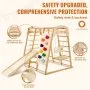 VEVOR Indoor Jungle Gym, 7-in-1 Toddler Indoor Playground, Wooden Toddler Climbing Toys Indoor with Wood & Rope Ladder, Net Ladder, Swing, Monkey Bar, Slide, Climbing Wall, 43 x 47.2 x 47in