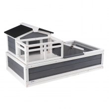 VEVOR Tortoise Habitat Maison en bois pour tortues Intérieur/Extérieur 3 pièces 44x25,6x24 pouces