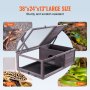 VEVOR Tortoise Habitat Wooden Tortoise House Indoor & Outdoor 2 Δωματίων 38x24x13in