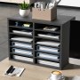 VEVOR literature organizers neatly storing files, binders, and office supplies on a desk with a plant and a box.