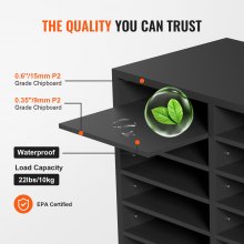 VEVOR Wood Literature Organizer Adjustable File Sorter 12 Compartments Gray