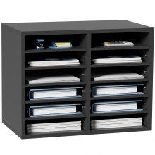 Organizador de archivos de escritorio, clasificador de malla de alambre de  escritorio con 5 compartimentos y 4 bandejas retráctiles para correo