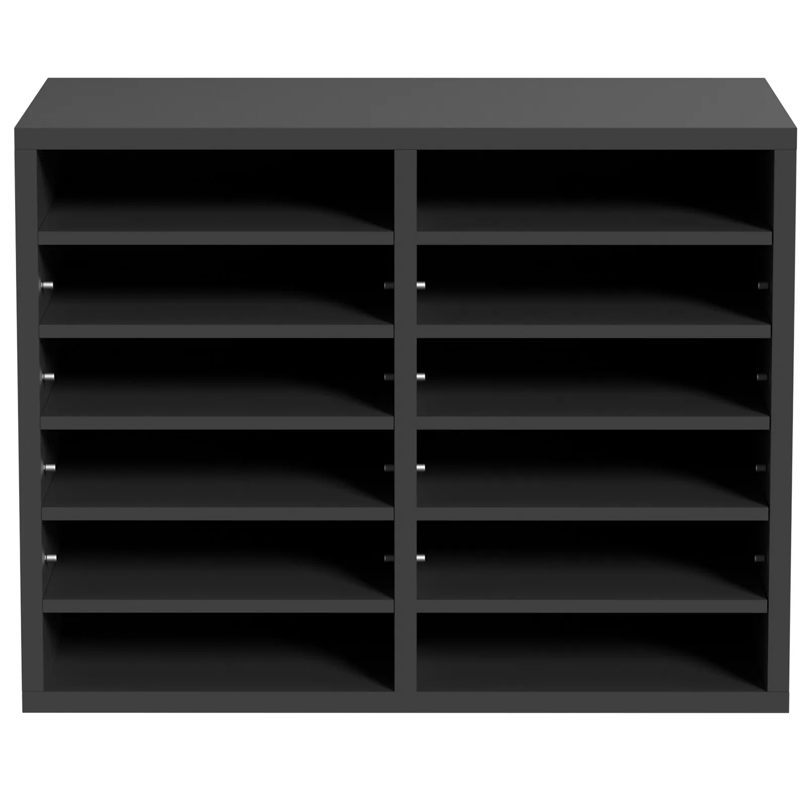 black VEVOR literature organizers with adjustable shelves and a modern design.