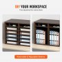 VEVOR Wood Literature Organizer Adjustable File Sorter 12 Compartments Brown