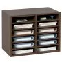 VEVOR Wood Literature Organizer Adjustable File Sorter 12 Compartments Brown