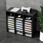 VEVOR Wood Literature Organizer, 24 Compartments, File Sorter with Removable Shelves, Mailboxes Slot for Office Home Classroom Mailrooms Organization, EPA Certified, Black