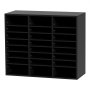 VEVOR Wood Literature Organizer, 24 Compartments, File Sorter with Removable Shelves, Mailboxes Slot for Office Home Classroom Mailrooms Organization, EPA Certified, Black