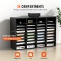 VEVOR Wood Literature Organizer, 36 Compartments, File Sorter with Removable Shelves, Mailboxes Slot for Office Home Classroom Mailrooms Organization, EPA Certified, Black