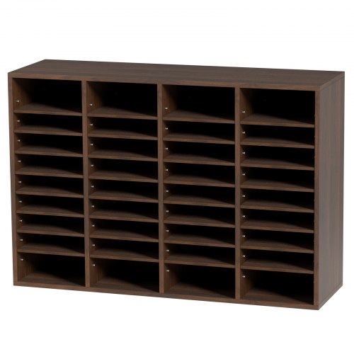 Wood Literature Organizer 36 Compartments File Sorter with Removable Wood Literature Organizer 36 Compartments File Sorter with Removable