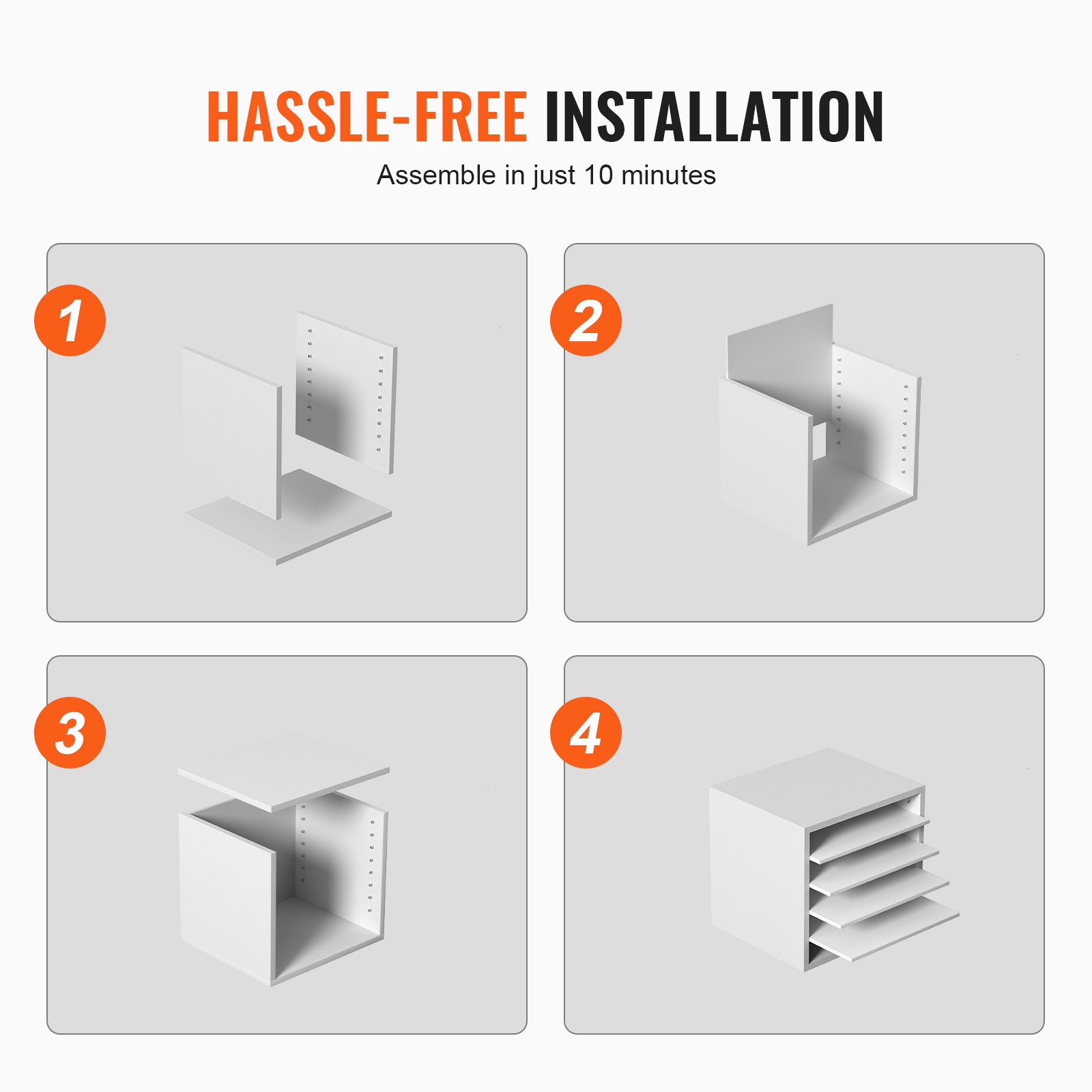 VEVOR Literature Organizers, 5 Compartments Office Mailbox with Adjustable Shelves, Wood Literature Sorter 35.3 x 30.5 x 33.0 cm for Office, Home, Classroom, Mailrooms Organization, EPA Certified, White