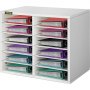 VEVOR 12 Compartments Wood Literature Organizer, Adjustable Shelves, Medium Density Fiberboard Mail Center, Office Home School Storage for Files, Documents, Papers, Magazines, White