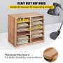 VEVOR Wood Literature Organizer File Sorter Paper Storage Holder 12 Slots Wood