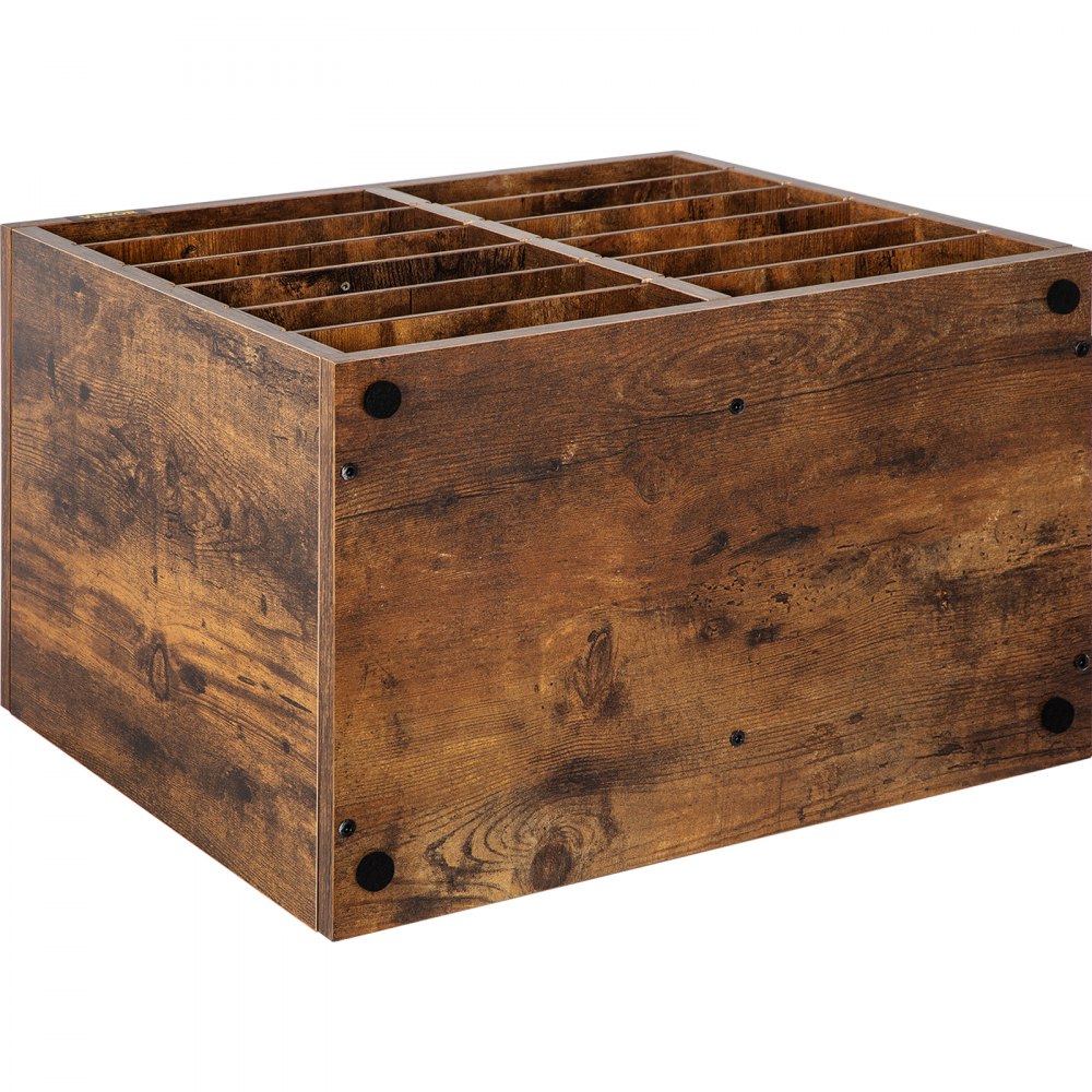 VEVOR Wood Literature Organizer File Sorter Paper Storage Holder 12 Slots Brown