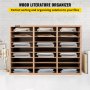 VEVOR Wood Literature Organizer, 27 Compartments, Adjustable Shelves, Medium Density Fiberboard Mail Center, Office Home School Storage for Files, Documents, Papers, Magazines, Burlywood