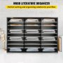 VEVOR 27 Compartments Wood Literature Organizer, Adjustable Shelves, Medium Density Fiberboard Mail Center, Office Home School Storage for Files, Documents, Papers, Magazines, Black+White