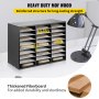 VEVOR Wood Literature Organizer, 27 Compartments, Adjustable Shelves, Medium Density Fiberboard Mail Center, Office Home School Storage for Files, Documents, Papers, Magazines, Black+White