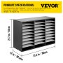 VEVOR Wood Literature Organizer, 27 Compartments, Adjustable Shelves, Medium Density Fiberboard Mail Center, Office Home School Storage for Files, Documents, Papers, Magazines, Black+White