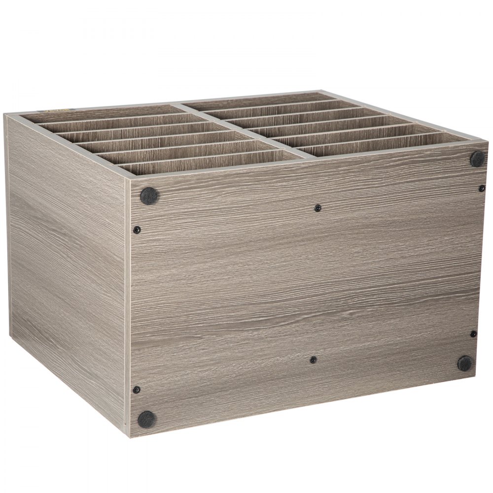 VEVOR Wood Literature Organizer File Sorter Paper Storage Holder 12 Slots Wood