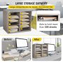 VEVOR Wood Literature Organizer, 12 Compartments, Adjustable Shelves, Medium Density Fiberboard Mail Center, Office Home School Storage for Files, Documents, Papers, Magazines, Grey