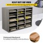 VEVOR Wood Literature Organizer, 27 Compartments, Adjustable Shelves, Medium Density Fiberboard Mail Center, Office Home School Storage for Files, Documents, Papers, Magazines, Grey