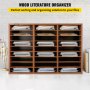 VEVOR 27 Compartments Wood Literature Organizer, Adjustable Shelves, Medium Density Fiberboard Mail Center, Office Home School Storage for Files, Documents, Papers, Magazines, Brown