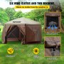 VEVOR Gazebo Screen Tent, 10 x 10 ft, 6 Sided Pop-up Camping Canopy Shelter Tent with Mesh Windows, Portable Carry Bag, Ground Stakes, Large Shade Tents for Outdoor Camping, Lawn and Backyard