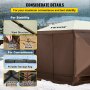 Cort cu ecran Gazebo VEVOR, 10 x 10 ft, cort pentru adăpost cu baldachin de camping cu 6 laturi, cu ferestre din plasă, geantă de transport portabilă, țăruși de pământ, corturi mari pentru camping în aer liber, gazon și curte