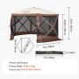VEVOR Gazebo Screen Tent, 3.66 x 3.66 m, 6 Sided Pop-up Camping Canopy Shelter Tent with Mesh Windows, Portable Carry Bag, Ground Stakes, Large Shade Tents for Outdoor Camping, Lawn and Backyard