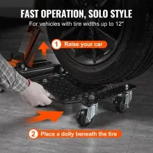 VEVOR Car Dolly Wheel Tire Dolly 2 PCS Heavy Duty Skate Auto Repair Dolly 3000LB