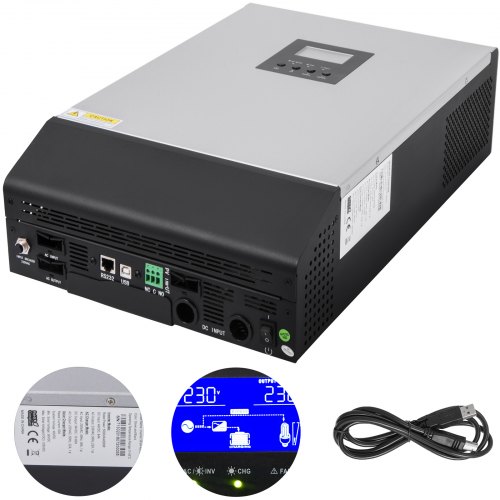 5KVA 48V PWM Hybrid Pure Sine Wave Solar Inverter Silver & Black 4000W