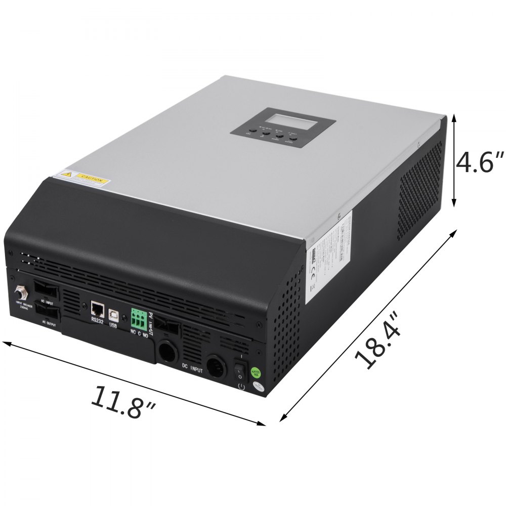 5KVA 48V PWM Hybrid Pure Sine Wave Solar Inverter Silver & Black 4000W