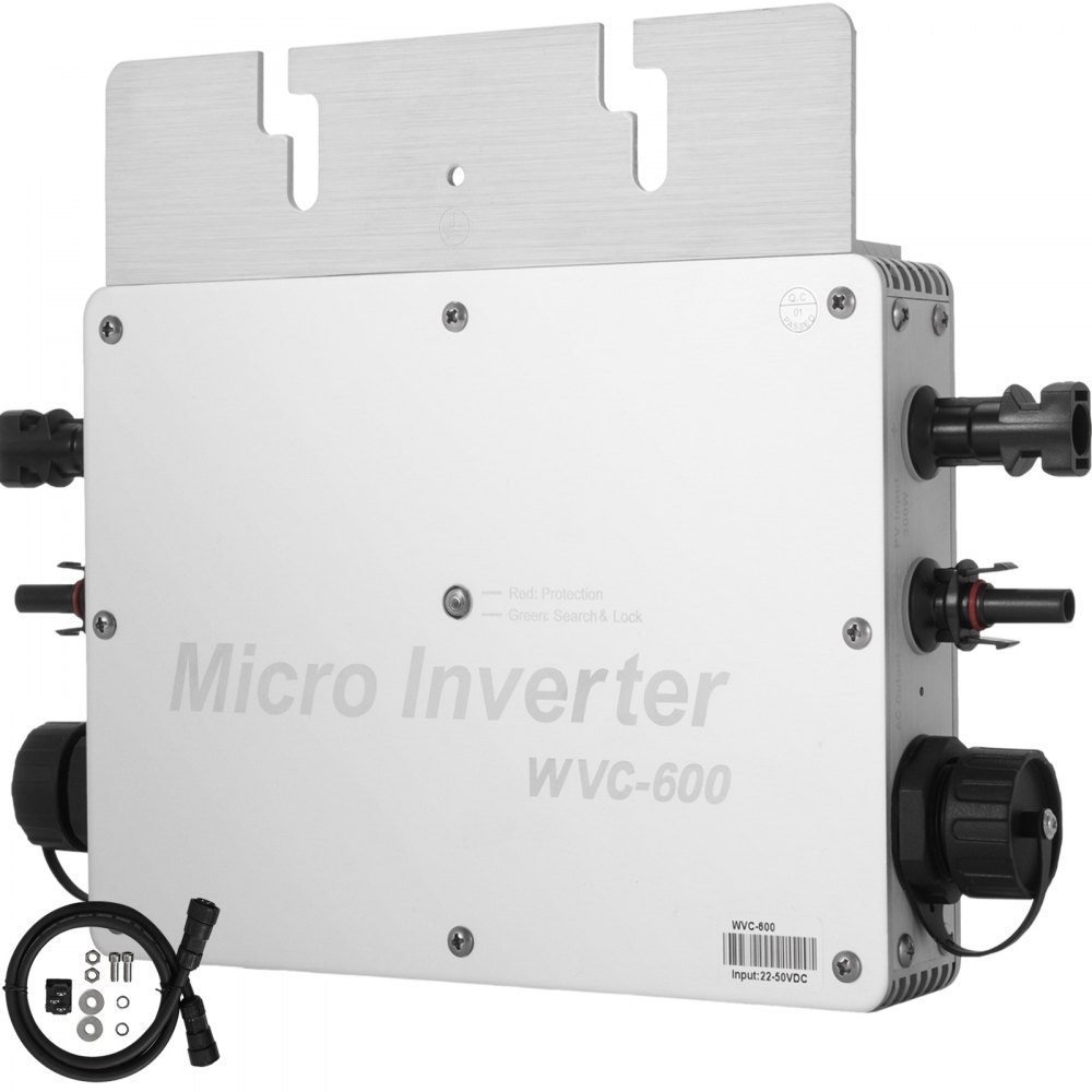 VEVOR Hybrid Solar Inverter, 3KVA 2400W, Pure Sine Wave Off-Grid Inverter,  24VDC to 110VAC Multi-Function Inverter with Build-in
