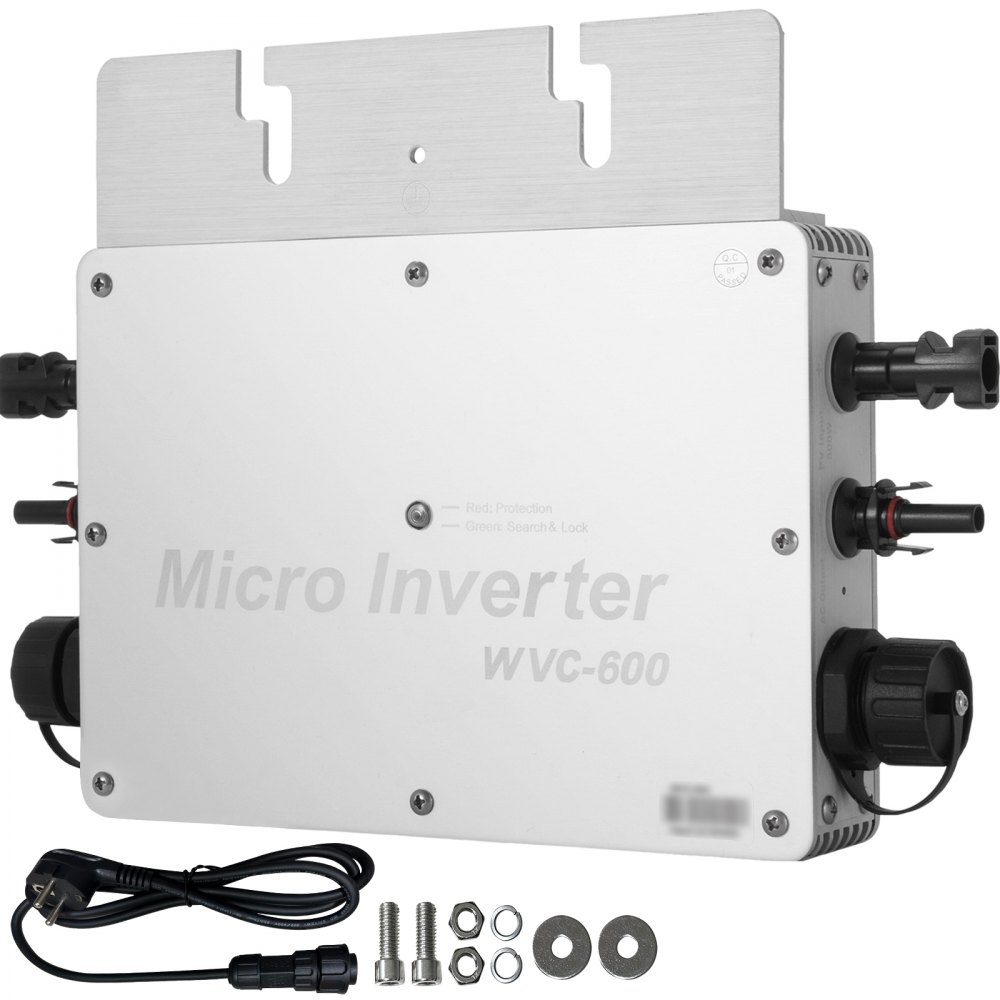 VEVOR 600W Solar Grid Tie Micro Inverter 220V, rács összekötő inverter 1,5 m-es tápkábellel, rácskötő mikro inverter mikro rács összekötő inverter 180-260VAC