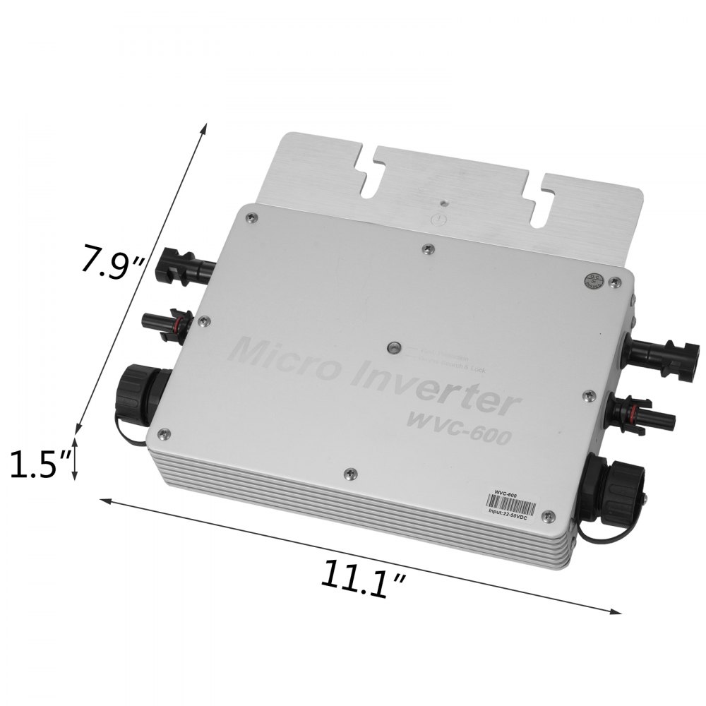 VEVOR 600W MPPT Waterproof Solar Grid Tie Inverter DC to AC 220V Micro Inverter (600w 220v)