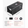 VEVOR Pure Sine Wave Inverter Charger, 2000W, DC 12V to AC 120V Power Inverter with LCD Display, Remote Control, Low Frequency, GFCI, for RV Camper Home, Compatible with 12V LiFePO4 Lithium Batteries