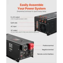 3000W Pure Sine Wave Inverter Charger DC 24V to AC 120V Power Inverter