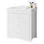 Changing Table Dresser Baby Diaper Change Station with 3 Drawers White