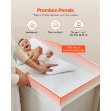 Changing Table Dresser Baby Diaper Change Station with 3 Drawers White