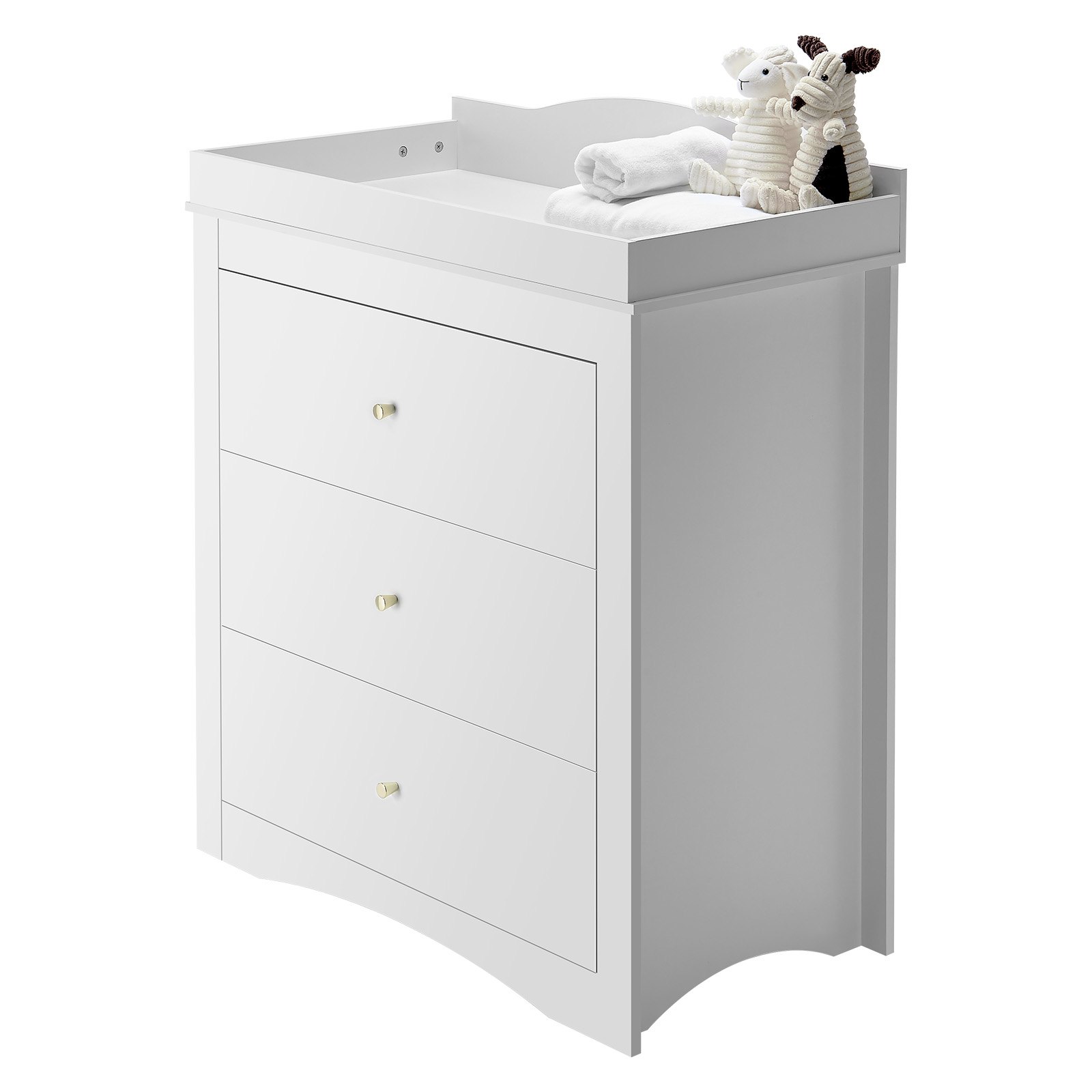 VEVOR Changing Table Dresser, Baby Diaper Change Station with 3 Drawers, Multi-Functional Modern Changing Table Dresser with Storage Organizer Nursery for Children's Room, White