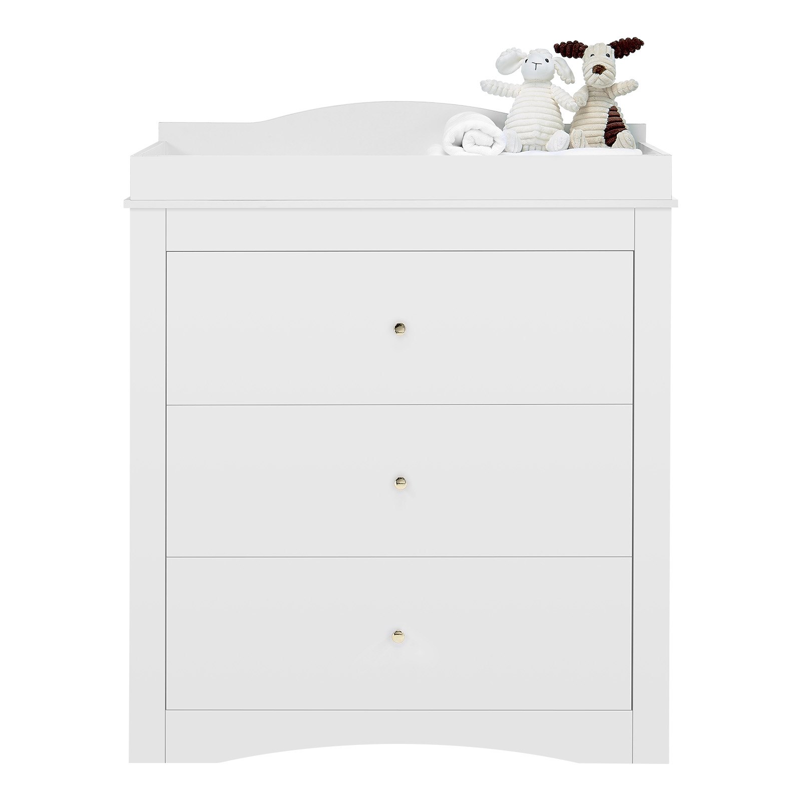 VEVOR Changing Table Dresser, Baby Diaper Change Station with 3 Drawers, Multi-Functional Modern Changing Table Dresser with Storage Organizer Nursery for Children's Room, White