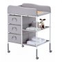 Baby Changing Table Portable Diaper Change Station with 3 Drawers & Wheels