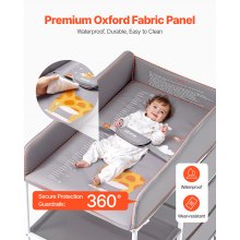 Baby Changing Table Portable Diaper Change Station with 3 Drawers & Wheels