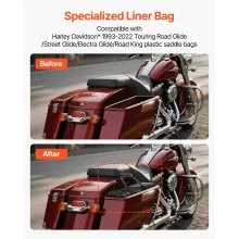 VEVOR Motorcycle Saddlebag Liner Bag Organizer for 93-22 Harley Davidson 18 L