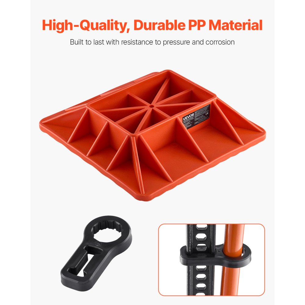 VEVOR High Lift Jack Base and Handle Keeper, 295 x 295 mm Off Road Jack Stand Base with 7000 Pound Capacity, Heavy-Duty Farm Jacks Support Stand for Most Jacks with 185 x 120 mm Base, Red