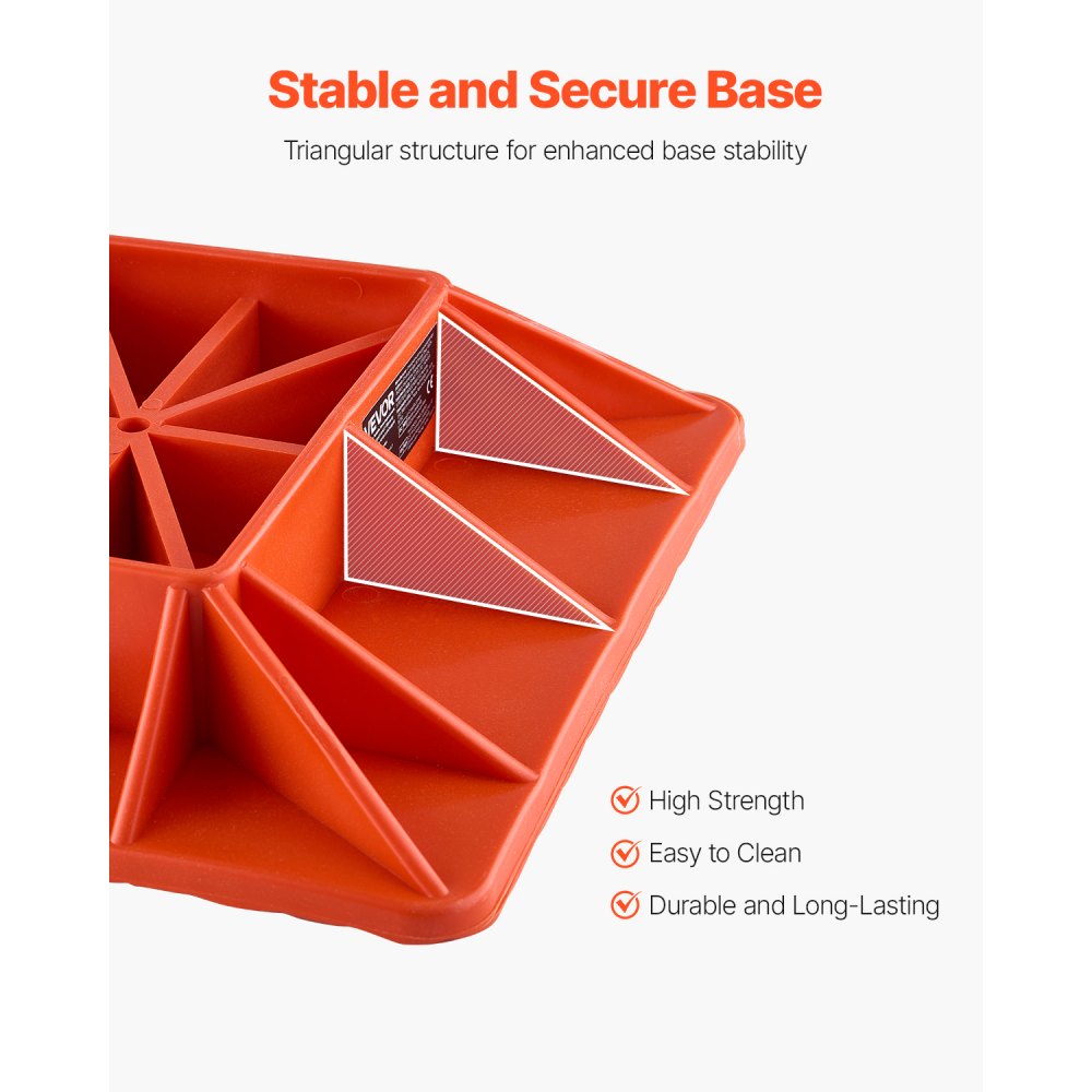 VEVOR High Lift Jack Base and Handle Keeper, 295 x 295 mm Off Road Jack Stand Base with 7000 Pound Capacity, Heavy-Duty Farm Jacks Support Stand for Most Jacks with 185 x 120 mm Base, Red