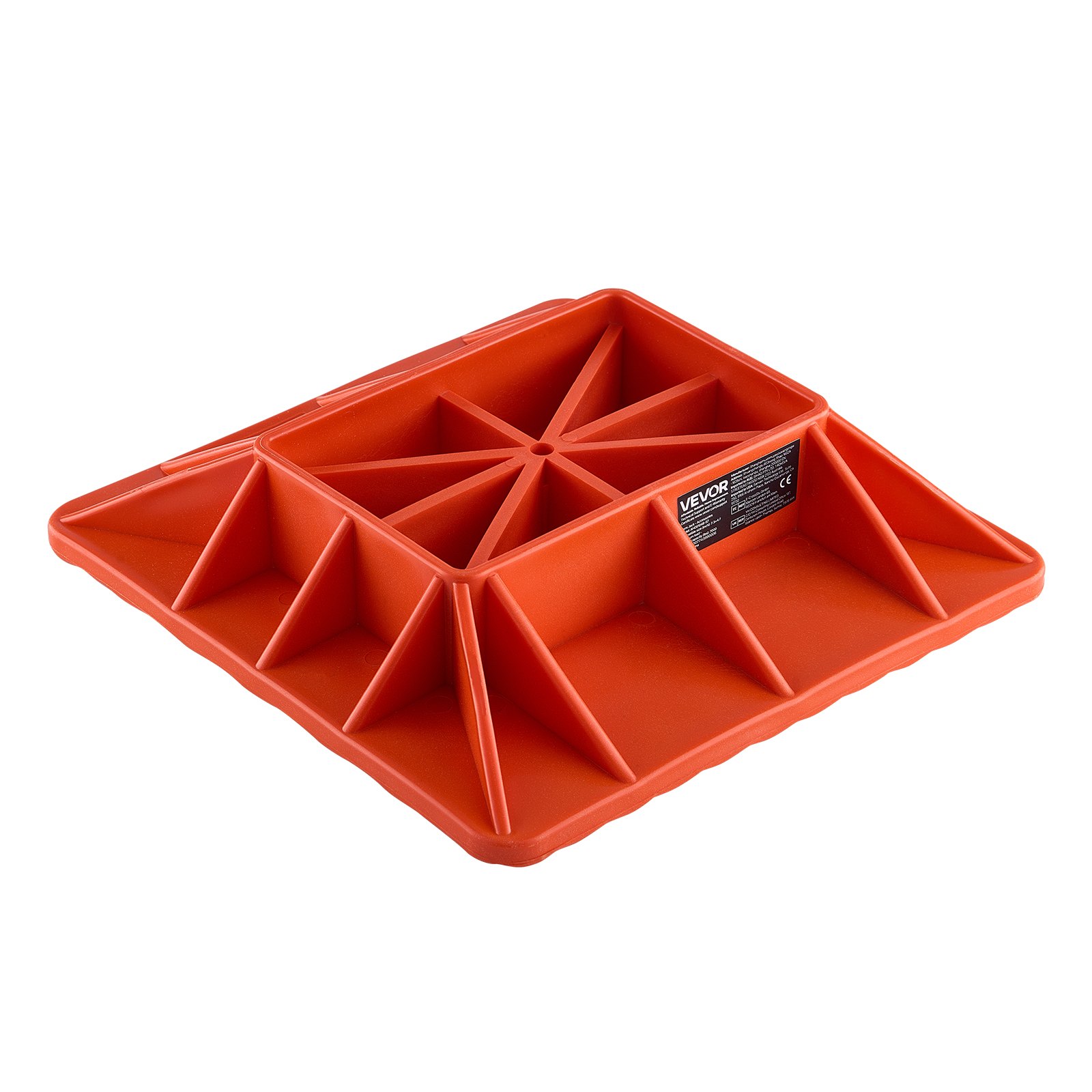 VEVOR High Lift Jack Base and Handle Keeper, 295 x 295 mm Off Road Jack Stand Base with 7000 Pound Capacity, Heavy-Duty Farm Jacks Support Stand for Most Jacks with 185 x 120 mm Base, Red