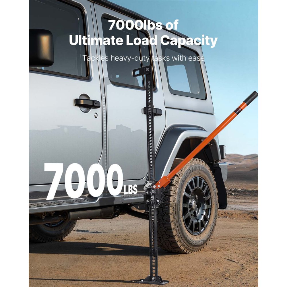 VEVOR Farm Jack, 122 cm Utility High Lift Farm Jack, 3.18 Ton Capacity Ratcheting Off Road Utility Jacks, Heavy-Duty Lift Jacks with 130.1-1079.5 mm Lifting Range for Tractor, Truck, SUV
